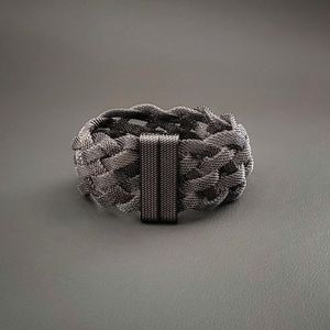 Gunmetal mesh magnetic cuff bracelet